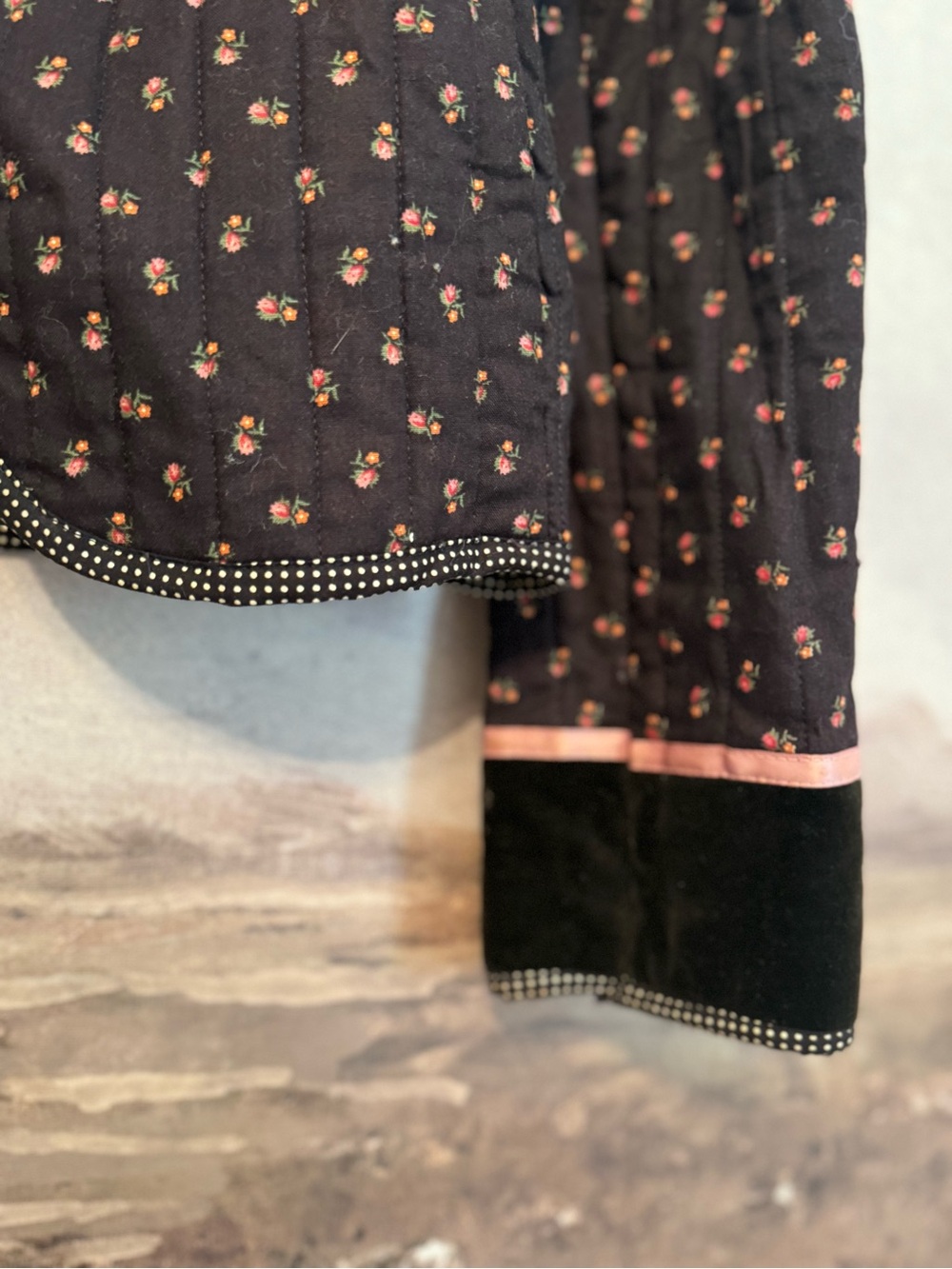 vintage 1970s Eber San Francisco quilted calico jacket Size S - Picture 9 of 14